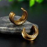 Retro Copper Ear Gauges Plugs Tunnels Piercing Expander Stretchers Earrings 2PCS