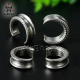 Retro Copper Ear Gauges Plugs Tunnels Piercing Expander Stretchers Earrings 2PCS