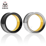 Stainless Steel Double Ear Piercing Plugs Tunnels Gauges Earring 2P