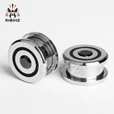 Stainless Steel Zircon Stone Ear Plugs Pair Gauges