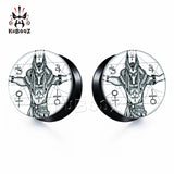 Pentagram Sheep Head Acrylic Ear Piercing Plugs Tunnels Body Jewelry