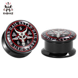 Pentagram Sheep Head Acrylic Ear Piercing Plugs Tunnels Body Jewelry