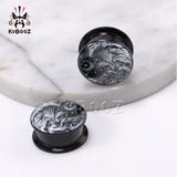 Acrylic Waves Moon Ear Plugs Tunnels Earring Gauges Body Piercing Jewelry