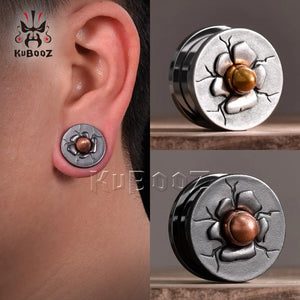 Stainless Steel Bullet Ear Expanders Tunnels Plugs 2PCS