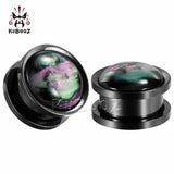 Stainless Steel Opal Earring Ear Piercing Expanders Plugs Stretchers