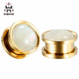 Stainless Steel Opal Earring Ear Piercing Expanders Plugs Stretchers