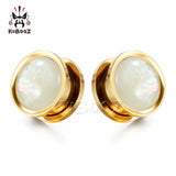Stainless Steel Opal Earring Ear Piercing Expanders Plugs Stretchers