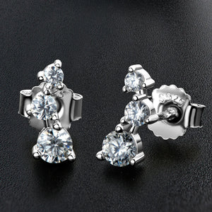 0.29cttw D VVS1 Moissanite Stud Earrings 925 Sterling Silver Big Dipper Earrings