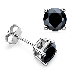 1.0ct Round Moissanite Stud Earrings 925 Silver Fine Jewelry