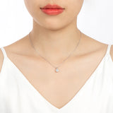 1.0 Carat Round Moissanite Pendant Necklace 18K Plated 925 Silver