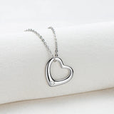 Charm Heart Pendant Moissanite Necklace 925 Sterling Silver Jewelry Gift