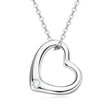 Charm Heart Pendant Moissanite Necklace 925 Sterling Silver Jewelry Gift