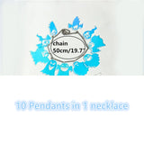Iridescent Ghost Necklace with 10 Pendants Short Chain Halloween Jewelry
