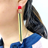 Long Women's Pencil Drop Earrings HipHop Rock Acrylic Jewelry