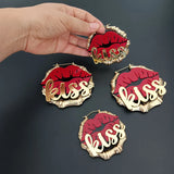 KISS Red Lips Hoop Earrings Birthday Gift