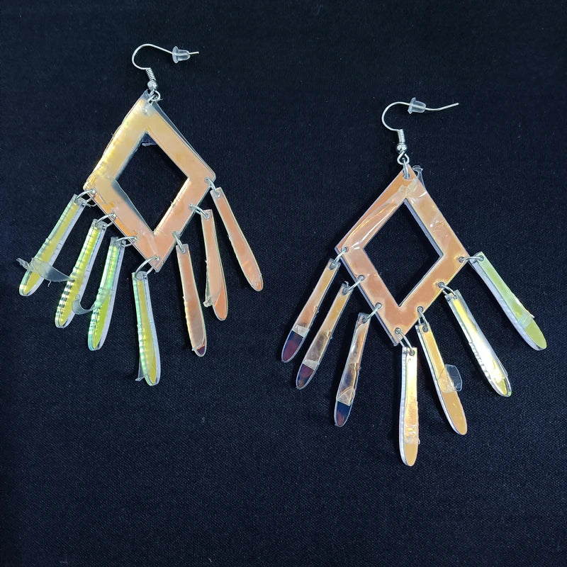 Geometric Long Drop Earrings for Women
