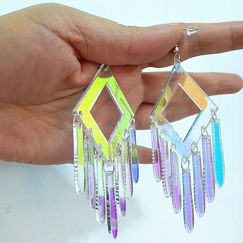 Geometric Long Drop Earrings for Women