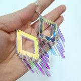 Geometric Long Drop Earrings for Women