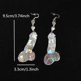 Acrylic Laser Pattern Drop Earrings Women Accessories
