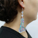 Acrylic Laser Pattern Drop Earrings Women Accessories