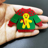 Christmas Sweater Gingerbread Man Brooch Pocket Pin