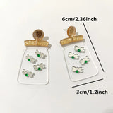 Clear Bottle Fireflies Drop Earrings for Girls Kids Womens