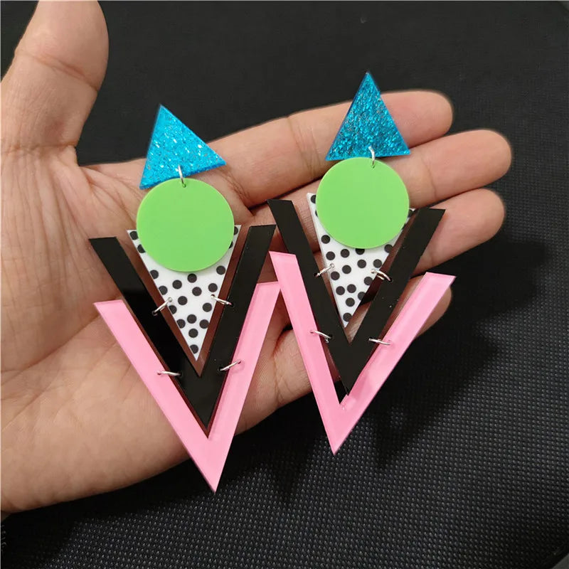Geometric Drop Earrings for Women Acrylic Jewelry