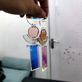 Iridescent Geometric Drop Earrings for Women - Mirror Acrylic Dangle Ear Jewelry