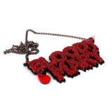 Glitter Bloody Mary Big Pendant Necklace Gothic Halloween Jewelry