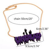 Glitter Red Purple Undead Pendant Necklace for Women Acrylic Party Dance