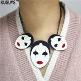 Joker Clown Necklace Acrylic Halloween Jewelry