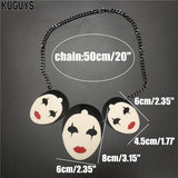 Joker Clown Necklace Acrylic Halloween Jewelry