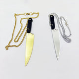 Punk Pendant Necklace Weapons Mirror Silver Acrylic Jewelry Halloween