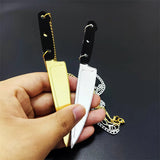 Punk Pendant Necklace Weapons Mirror Silver Acrylic Jewelry Halloween