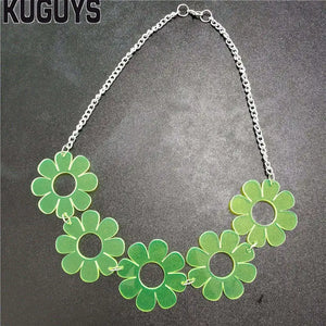 Rock HipHop Flower Necklace for Women