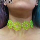 Rock HipHop Flower Necklace for Women