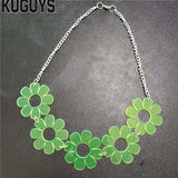 Rock HipHop Flower Necklace for Women