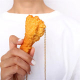 Fried Chicken Pendant Necklace Women Resin Funny Jewelry