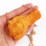 Fried Chicken Pendant Necklace Women Resin Funny Jewelry