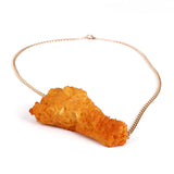 Fried Chicken Pendant Necklace Women Resin Funny Jewelry