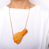 Fried Chicken Pendant Necklace Women Resin Funny Jewelry