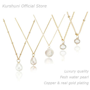 Single Fresh Water Pearl Pendant Necklace 14K Chain Choker