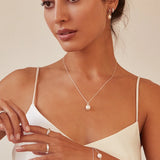 Single Fresh Water Pearl Pendant Necklace 14K Chain Choker