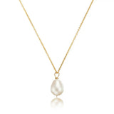 Single Fresh Water Pearl Pendant Necklace 14K Chain Choker