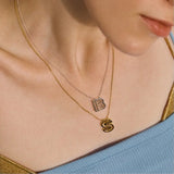 Hollow Letter Name Necklace Initial A-Z Alphabet Choker