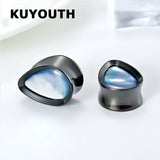 Water Drop Pink Shell Ear Piercing Expanders Body Jewelry Earring Tunnels Plugs