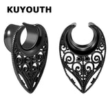 Water Drop Flower Vine Ear Tunnels Body Piercing Jewelry 2PCS
