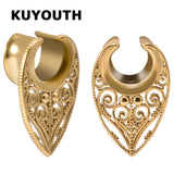 Water Drop Flower Vine Ear Tunnels Body Piercing Jewelry 2PCS