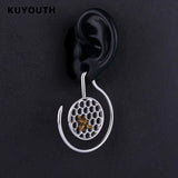Stainless Steel Bee Honeycomb Ear Weight Hanger Piercing Earring Gauges 3mm 2PCS