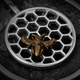 Stainless Steel Bee Honeycomb Ear Weight Hanger Piercing Earring Gauges 3mm 2PCS